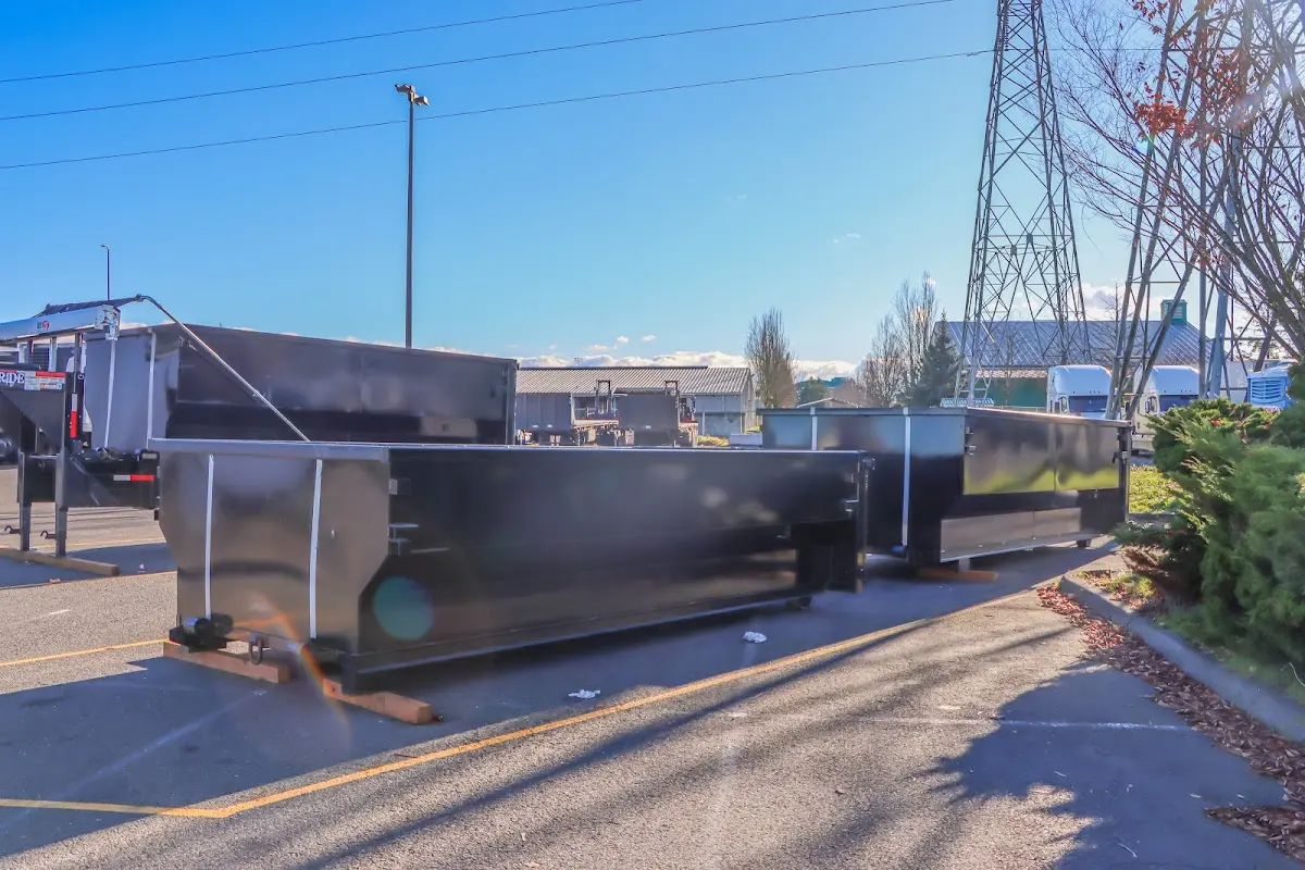 Roll-off dumpster ready for waste disposal at job site for Cleanout Dumpster Rental in Dana Point